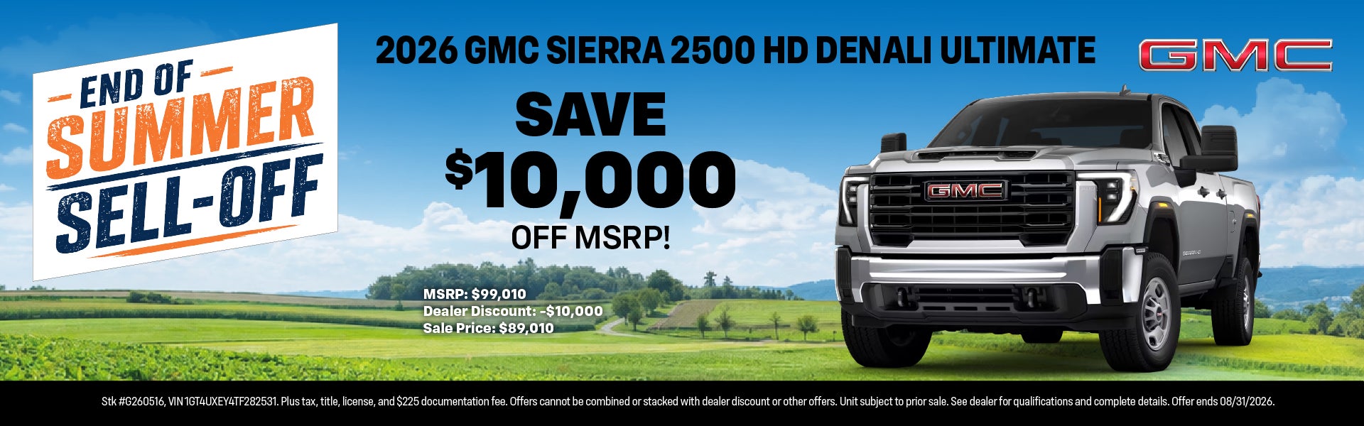 2026 GMC Sierra 2500 HD Denali Ultimate save $10,000