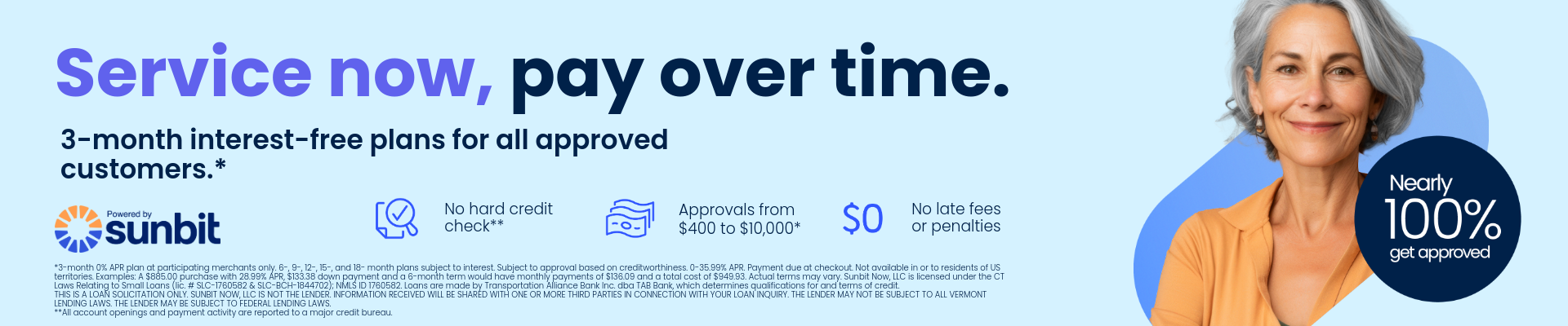 Service Now, Pay Over Time 