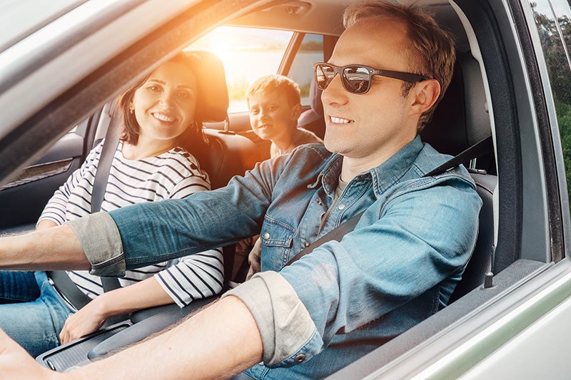 Family enjoying a comfortable drive together